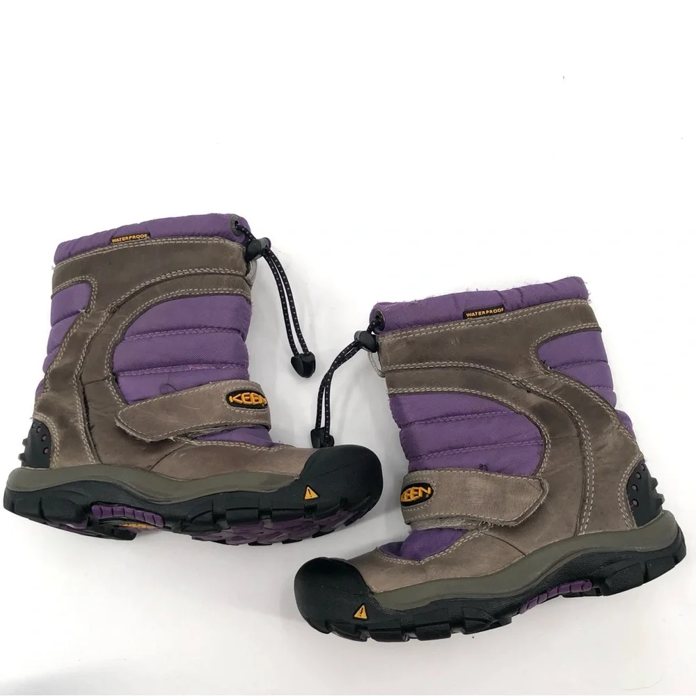 KEEN Breckenridge Snow Boots Winter Warm Insulated Purple 12 Kids Outdoor Girls